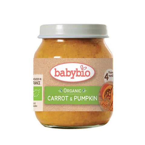 Babybio Organic Carrot & Pumpkin, 130 g | Little Baby.