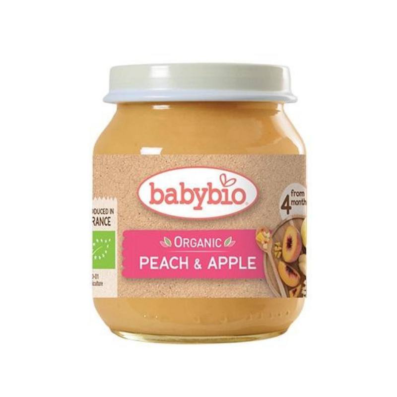 Babybio Organic Peach & Apple, 130 g | Little Baby.
