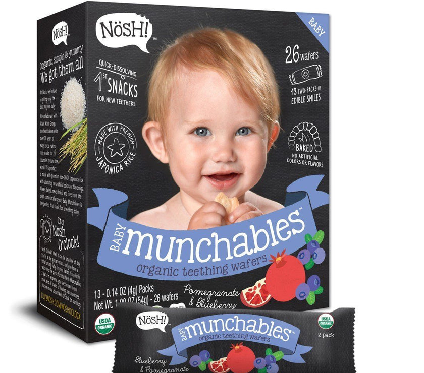 Nosh Baby Munchables - Pomegranate & Blueberry, 13 x 4g. | Little Baby.