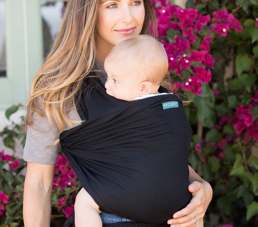 MOBY Wrap Classic 100% Cotton - Black | Little Baby.