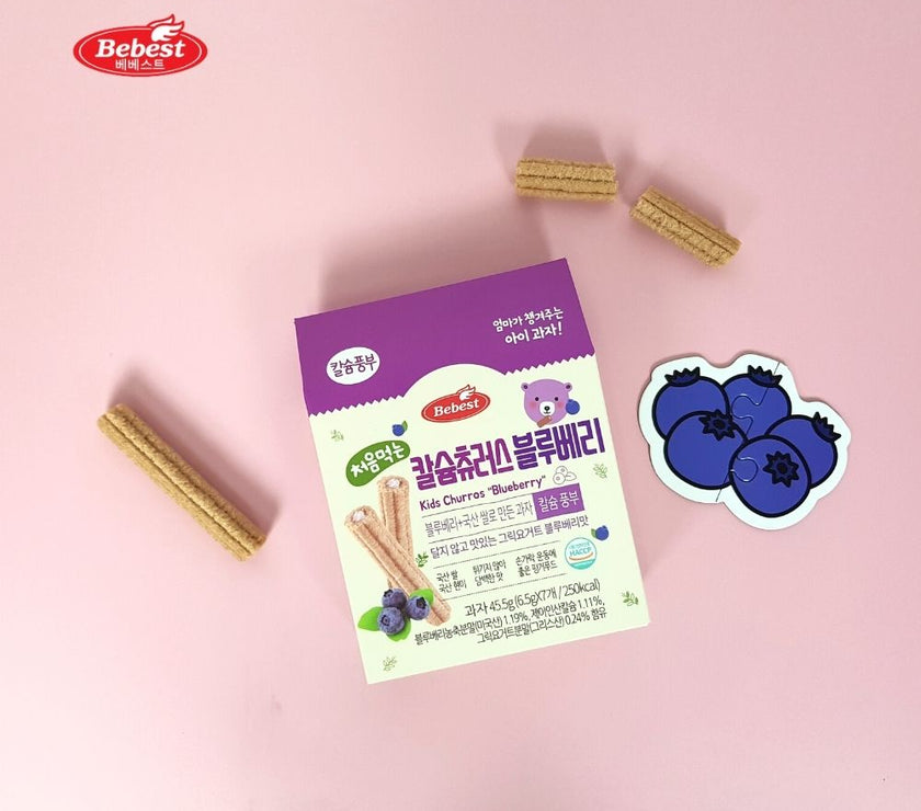 Bebest Kids Calcium Churros - Blueberry (6.5g x 7ea)
