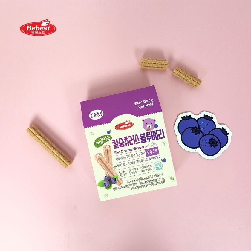 Bebest Kids Calcium Churros - Blueberry (6.5g x 7ea)