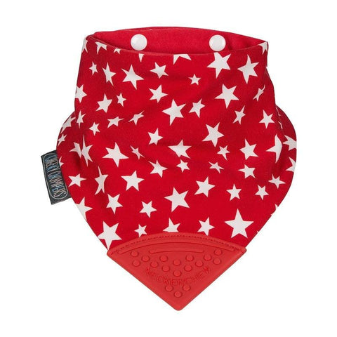 Cheeky Chompers Neckerchew Baby Bib - Red Stars | Little Baby.