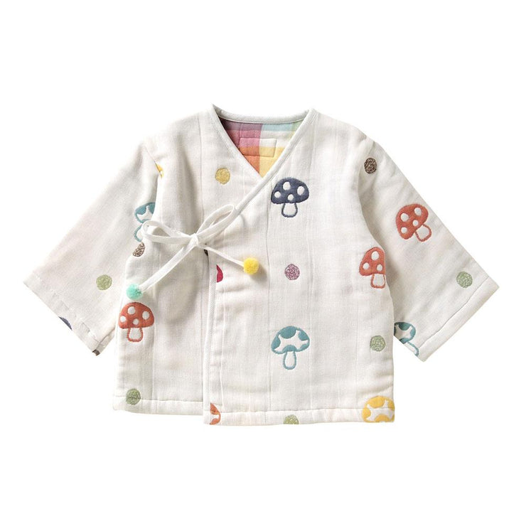 Hoppetta Champignon Fukufuku 6-Gauze Night Robe | Little Baby.