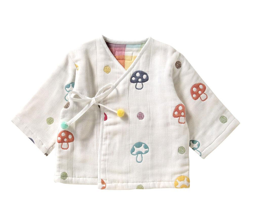 Hoppetta Champignon Fukufuku 6-Gauze Night Robe | Little Baby.