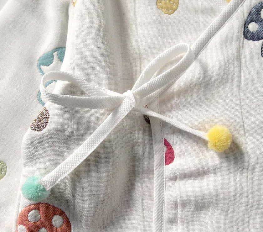 Hoppetta Champignon Fukufuku 6-Gauze Night Robe | Little Baby.