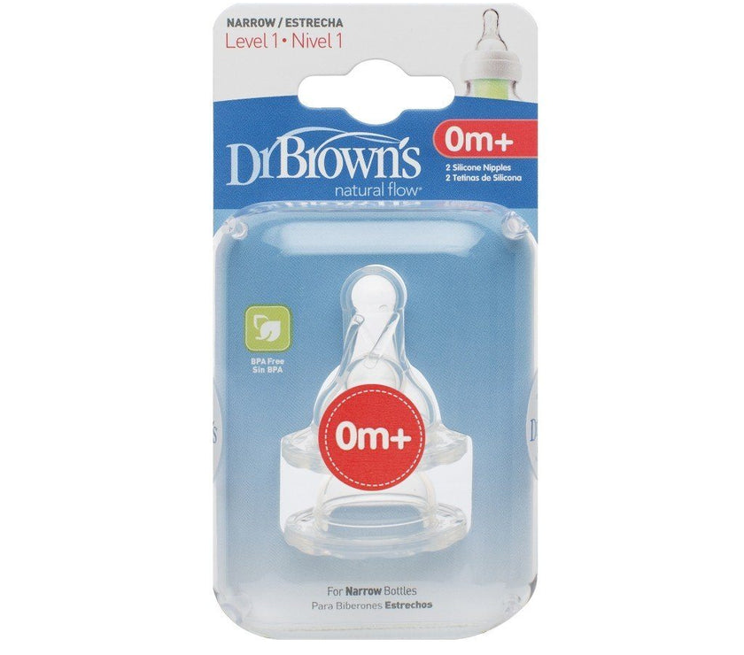 Dr Brown's Options Bottle Teats Pack Narrow Level 1 0m+ BPA Free | Little Baby.