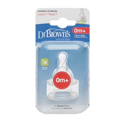 Dr Brown's Options Bottle Teats Pack Narrow Level 1 0m+ BPA Free | Little Baby.