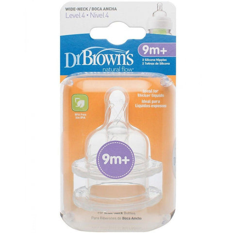 Dr Brown's Options Level 4 Baby Bottle Teats Nipple Pack Wide BPA Free 9m+ | Little Baby.