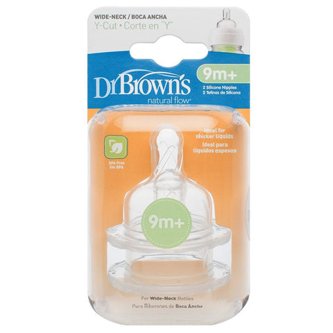 Dr Brown's Options Level Y Cut Baby Bottle Teats Pack, Narrow, BPA Free, 9m+ | Little Baby.