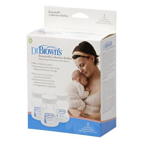Dr Brown's 120ML Breastmilk Collection Wide-neck Bottle (3 Pack) | Little Baby.