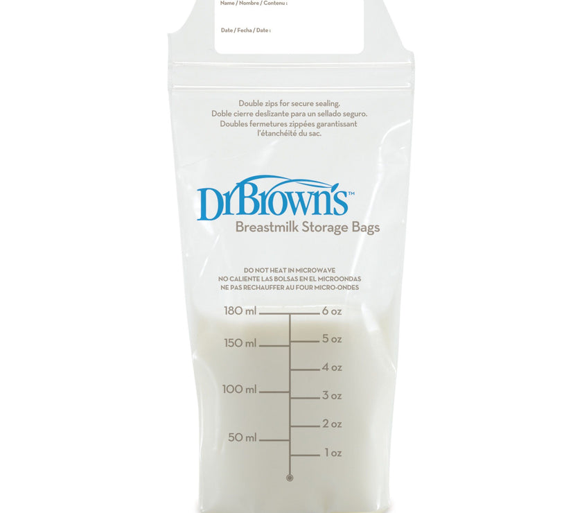Dr Brown's Breastmilk Storage Bags (6OZ/180ml) 25 Pack | Little Baby.