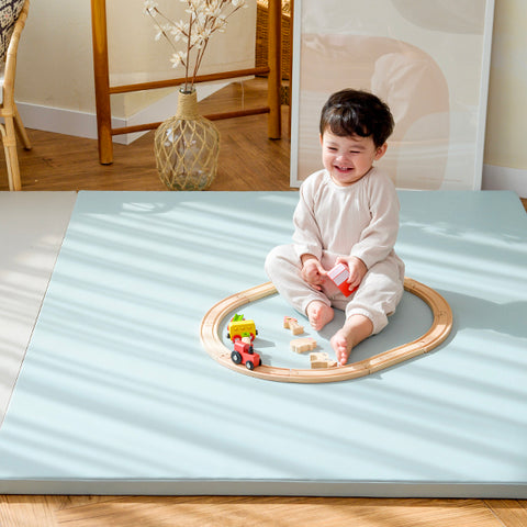 Designskin Candy Plus Playroom Folder Mat - Mint Grey + Ash Grey (New 2021) | Little Baby.