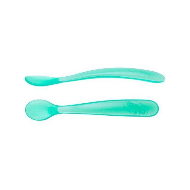 Chicco Soft Silicon Spoon Bi-Pack For Boy (6m+) | Little Baby.