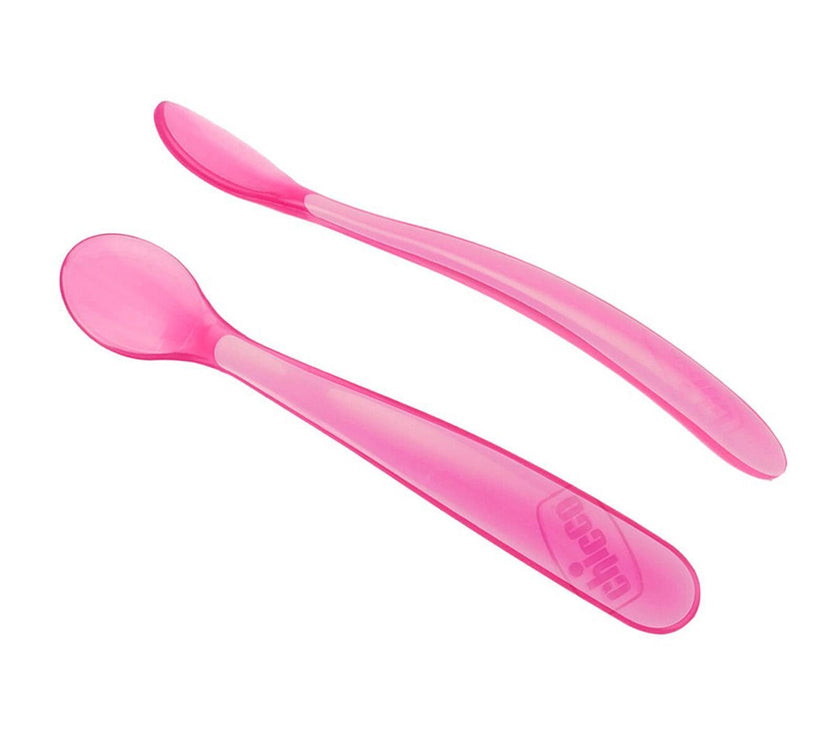 Chicco Soft Silicon Spoon Bi-Pack For Girl (6M+) | Little Baby.