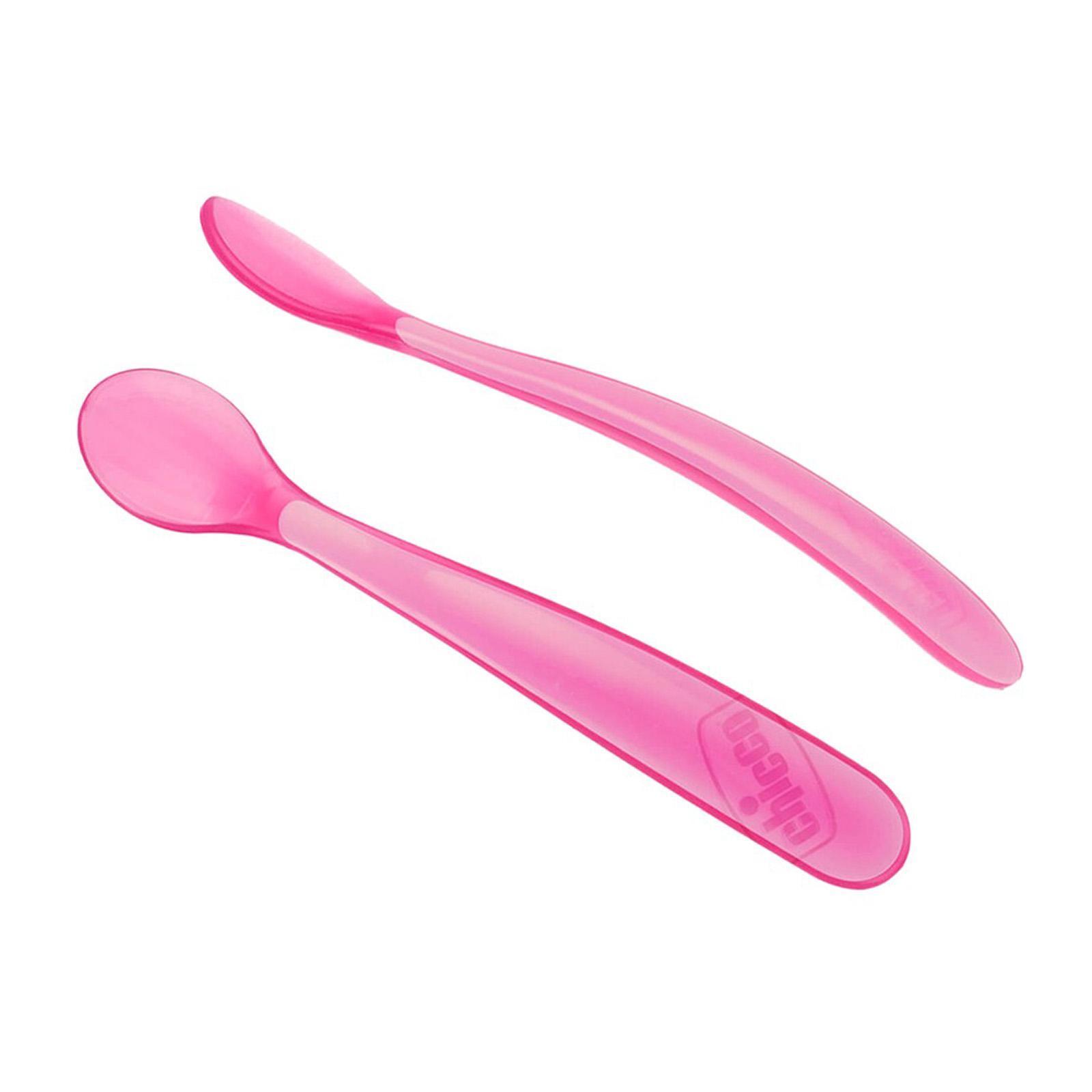 Chicco Soft Silicon Spoon Bi-Pack For Girl (6M+) | Little Baby.