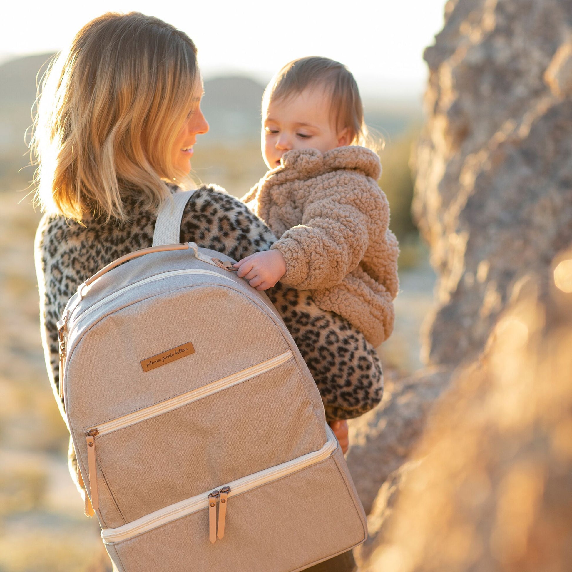 Petunia Pickle Bottom Axis Backpack: Sand (Exclusive) | Little Baby.