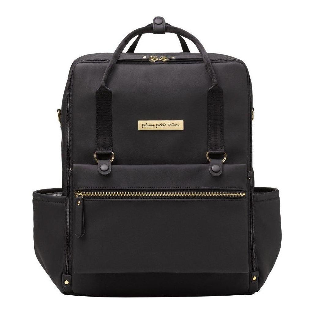 Petunia Pickle Bottom Balance Backpack: Black Leatherette | Little Baby.