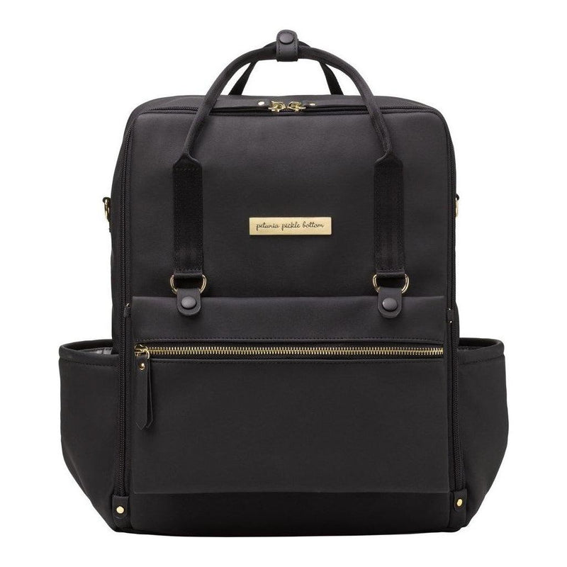 Petunia Pickle Bottom Balance Backpack: Black Leatherette | Little Baby.