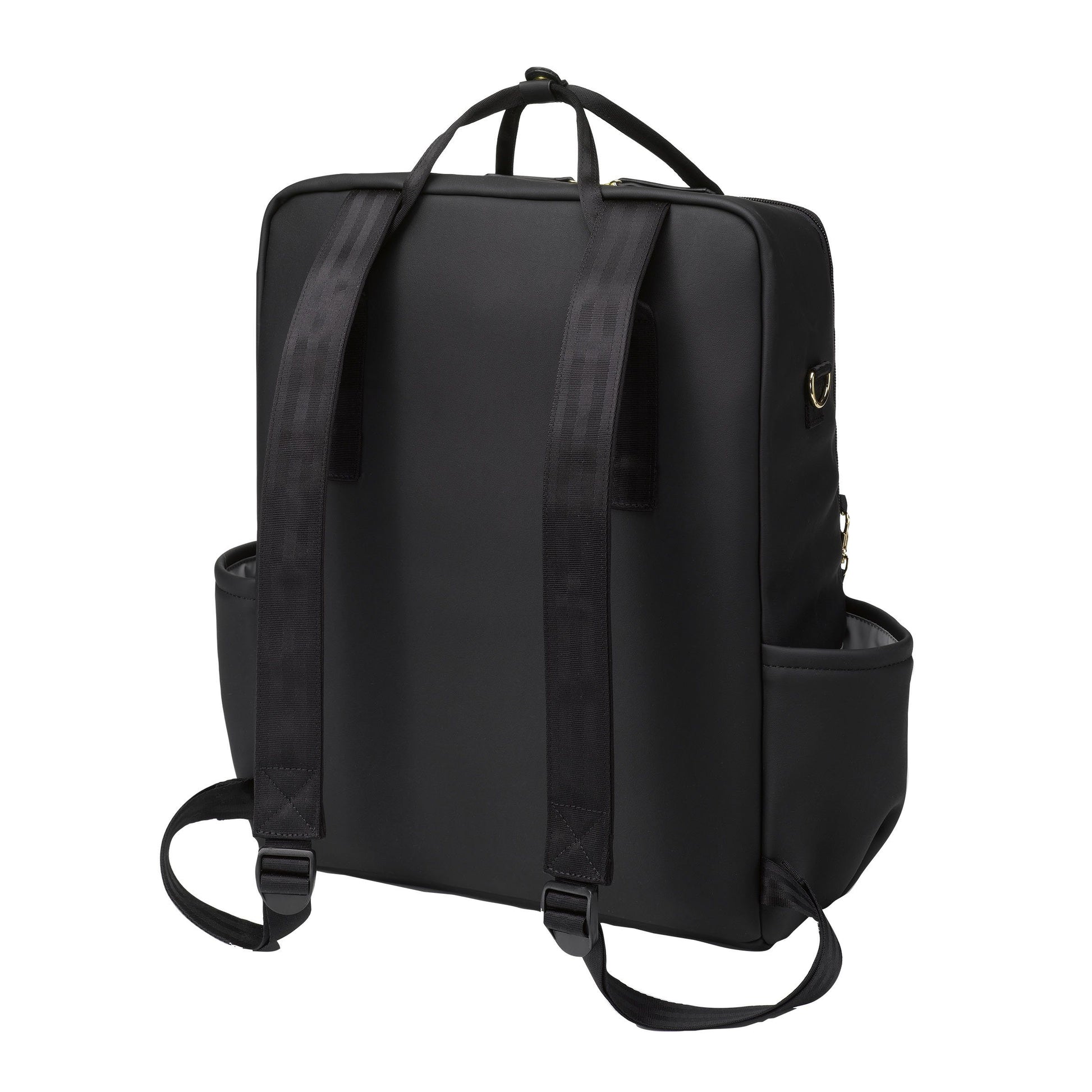 Petunia Pickle Bottom Balance Backpack: Black Leatherette | Little Baby.