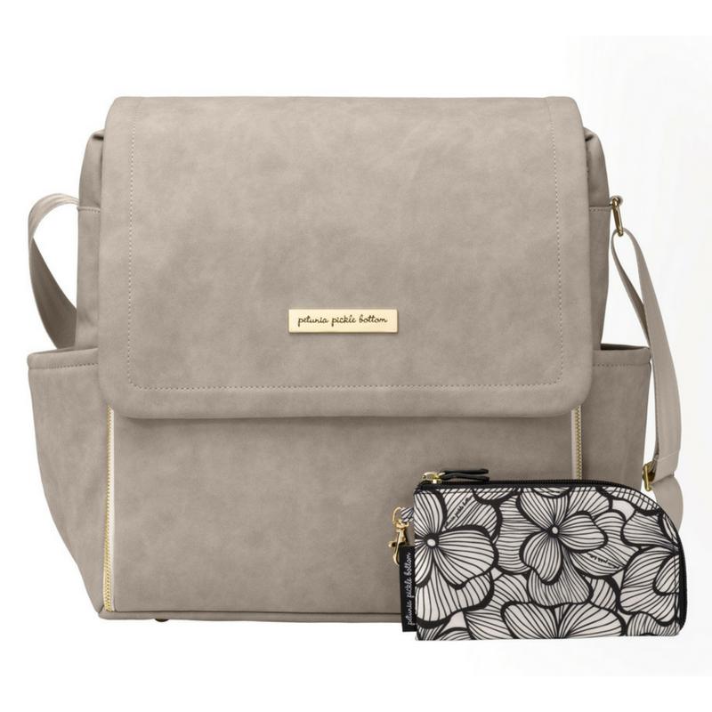 Petunia Pickle Bottom Boxy Backpack: Grey Leatherette | Little Baby.