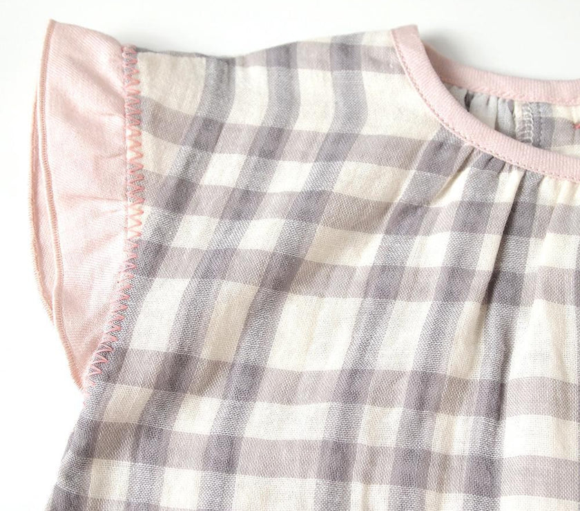 Hoppetta Checker One Piece - Gray 90 cm | Little Baby.