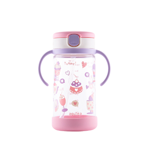 Richell Aqulea Clear Straw Bottle Mug(320ml) + Bottom Cover