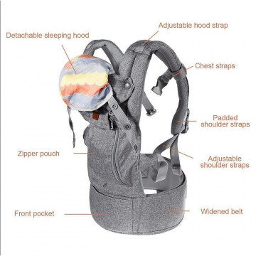 Lucky Baby Ergonomical Baby Carrier - Dark Grey