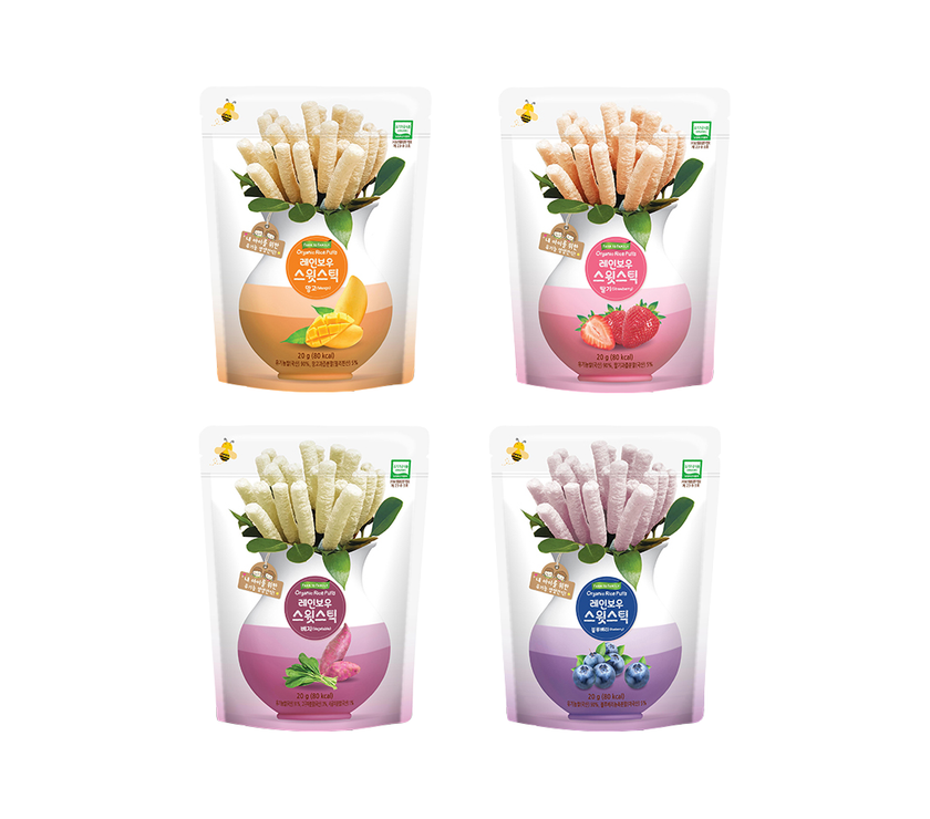 FarmToBaby Organic Rice Puff Rainbow Sweet Sticks (6m+) Expiry 10/2021 | Little Baby.