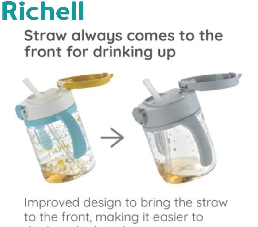Richell AXSTARS Straw Bottle 450ml