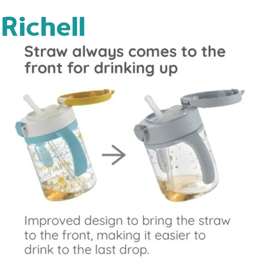 Richell AXSTARS Straw Bottle 450ml