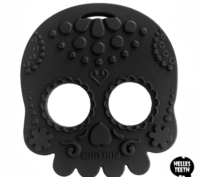 Helles Teeth Sugar Skull Teether (Black) | Little Baby.