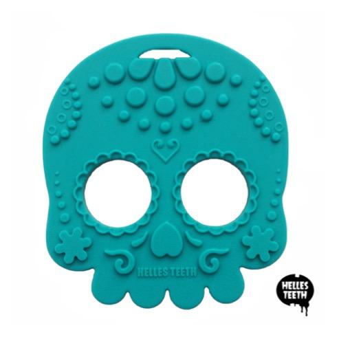 Helles Teeth Sugar Skull Teether (Teal) | Little Baby.