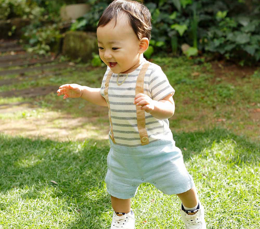 Hoppetta Boy Short Overall - Gray | Little Baby.