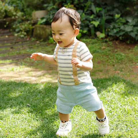 Hoppetta Boy Short Overall - Gray | Little Baby.