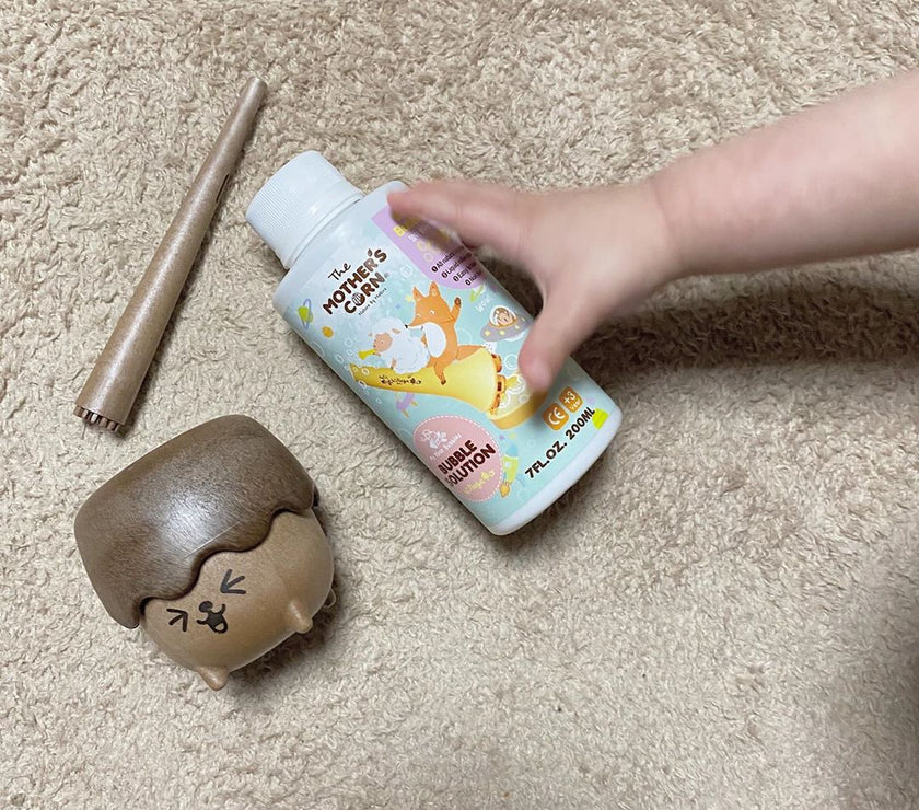 Mother's Corn Woody Bubble Blower with 200ml Lots of Bubbles Solution | Little Baby.