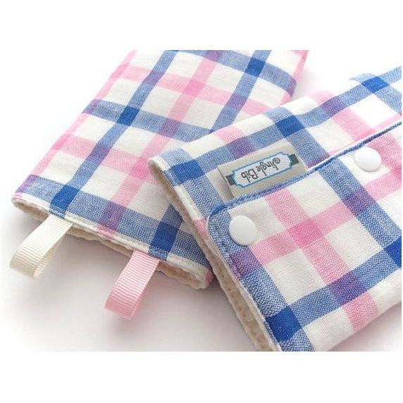 Jinglebib Drool Pad - Blue & Pink Stripes | Little Baby.