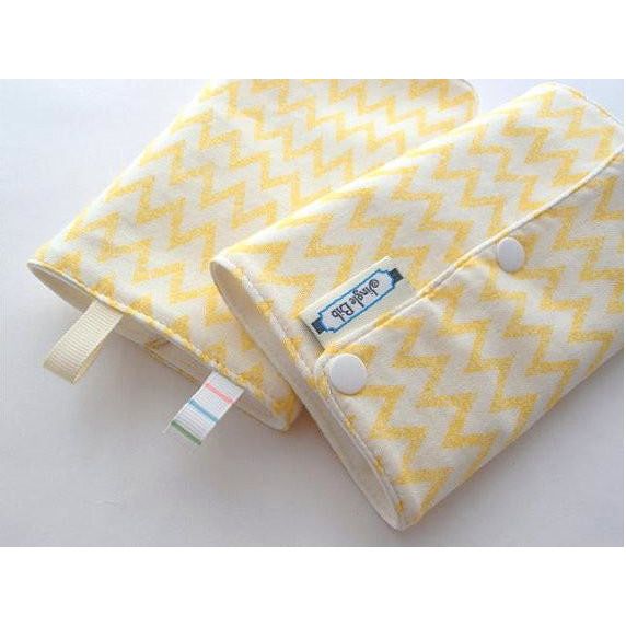 Jinglebib Drool Pad - Yellow Chevron | Little Baby.