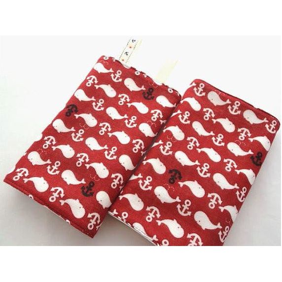 Jinglebib Drool Pad - Whale,Anchor,Red,Nautical | Little Baby.