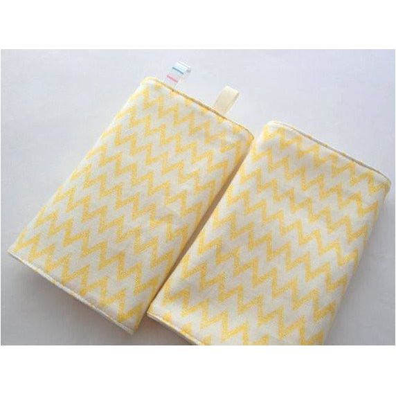 Jinglebib Drool Pad - Yellow Chevron | Little Baby.