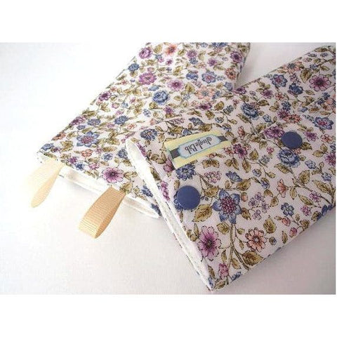 Jingle Drool Pad - Purple Blue Flowers | Little Baby.