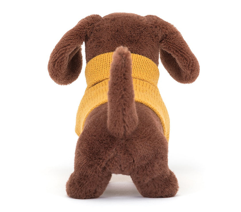 Jellycat Sweater Sausage Dog Yellow - H14cm