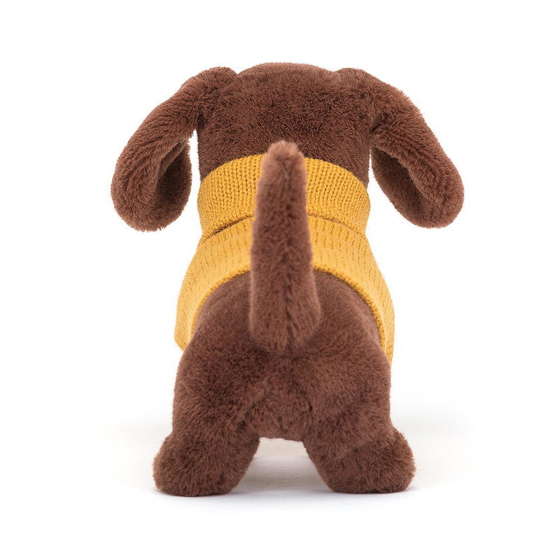 Jellycat Sweater Sausage Dog Yellow - H14cm-3