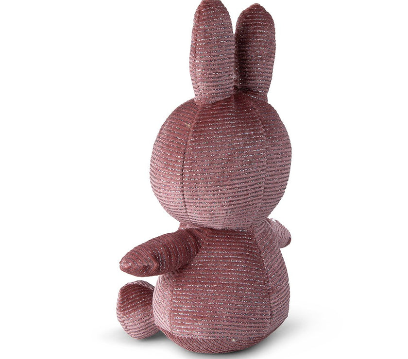 Miffy Sitting Corduroy Sparkle Pink 23cm