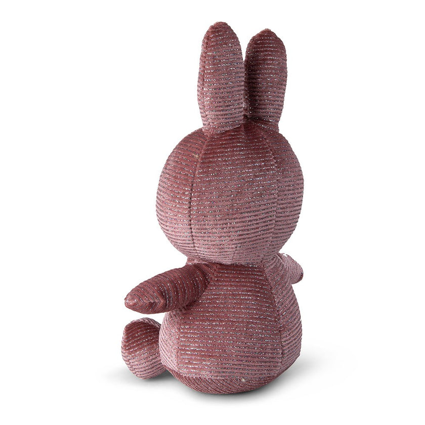 Miffy Sitting Corduroy Sparkle Pink 23cm