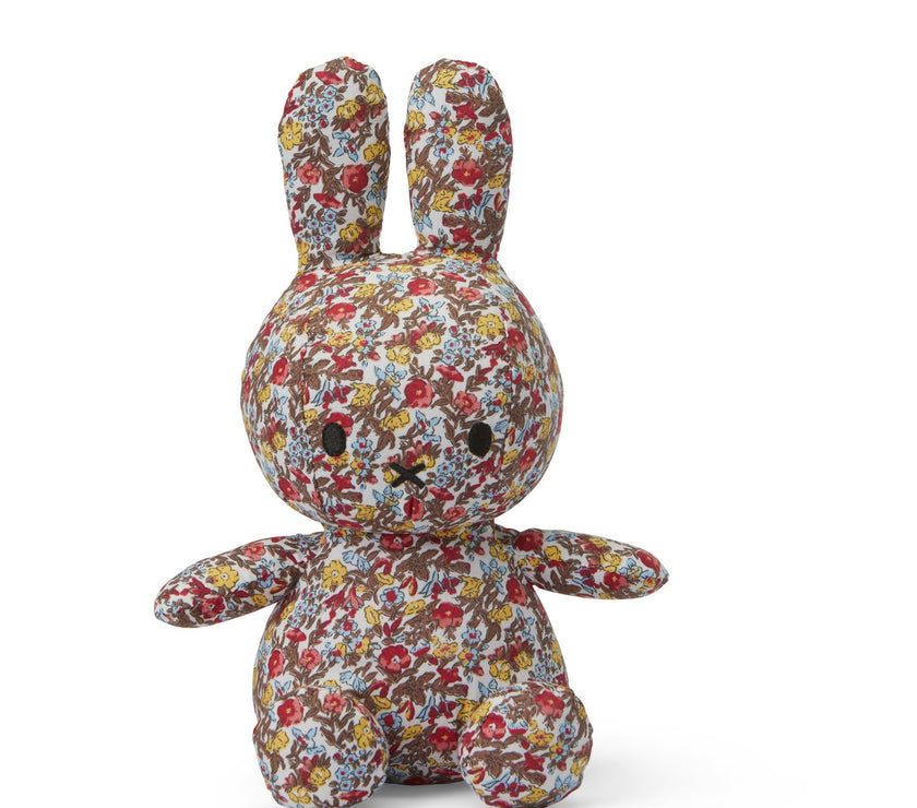 Miffy Sitting Ditsy Flower Red 23cm