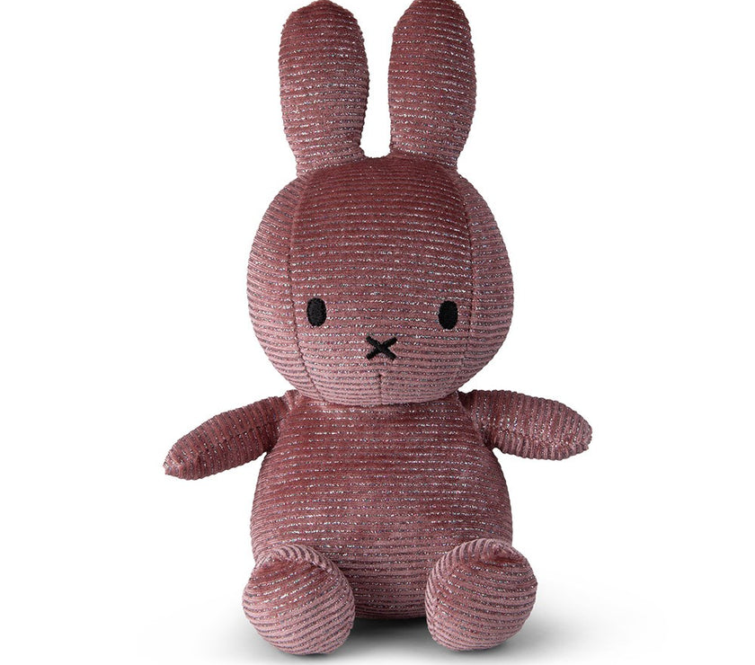 Miffy Sitting Corduroy Sparkle Pink 23cm