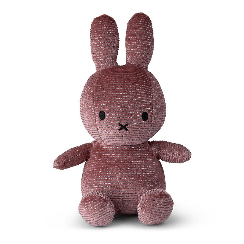 Miffy Sitting Corduroy Sparkle Pink 23cm-1