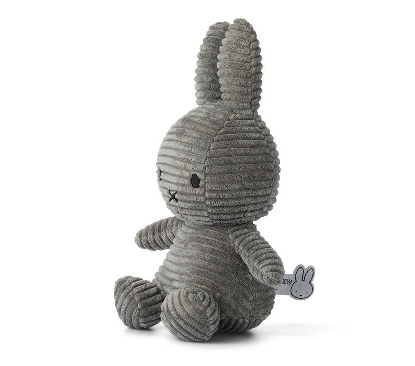 Miffy Sitting Corduroy Dark Grey 23cm