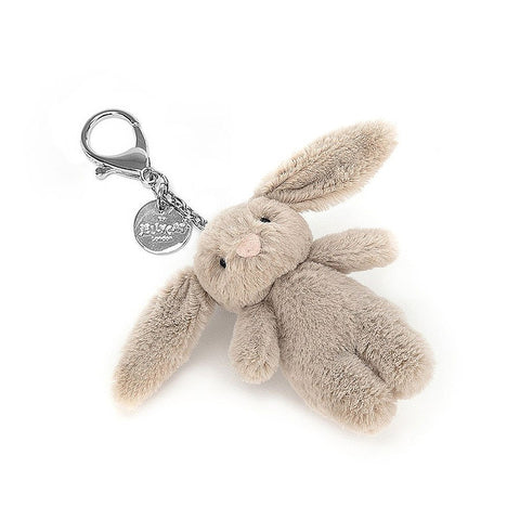 Jellycat Bashful Bunny Beige Bag Charm - H8cm